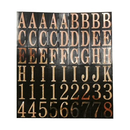 NUMEROS Y LETRAS NEGRO-ORO 1 108 HY-KO. 2 - Envío Gratuito