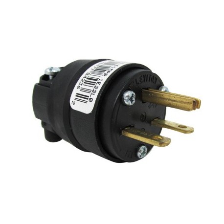 CLAVIJA REDONDA ENT RECT 2P3H 15A - 250V LEVITON. - Envío Gratuito