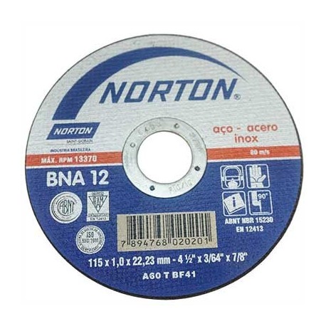 DISCO CORTE METAL 41/2 X 3/64 X 7/8 pulgadas NORTON. - Envío Gratuito