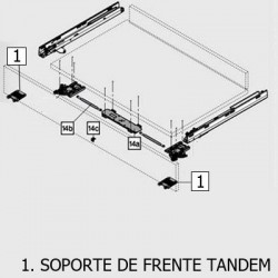 SOPORTE DE FRENTE TANDEM28X GRIS Z96.10E1 BLUM - Envío Gratuito