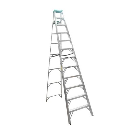 ESCALERA TIPO TIJERA DE ALUMINIO CON 12 ESCALONES CON TAPA TIPO II KELLER - Envío Gratuito