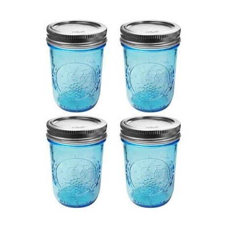 FRASCOS PARA ENVASE AZUL BALL 8oz (237 ml) BOCA REG 4PK - Envío Gratuito